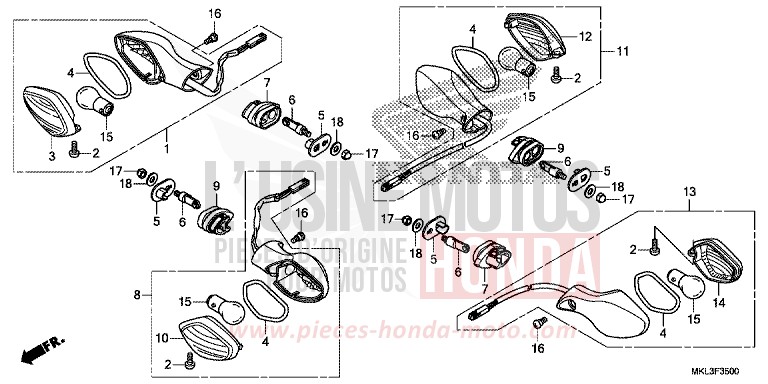 BLINKER von NC750X "Meca" PEARL GLARE WHITE (NHB53) von 2020